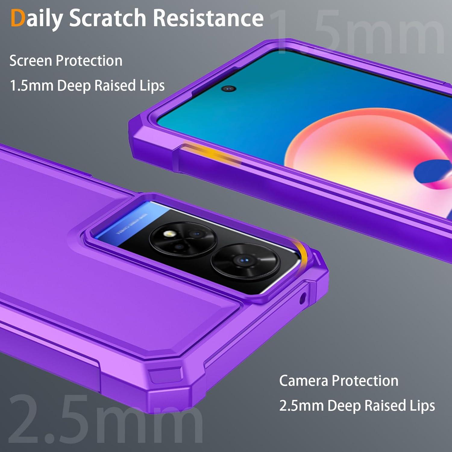 Funda protectora TCL 50 XE 5G con vidrio templado púrpura