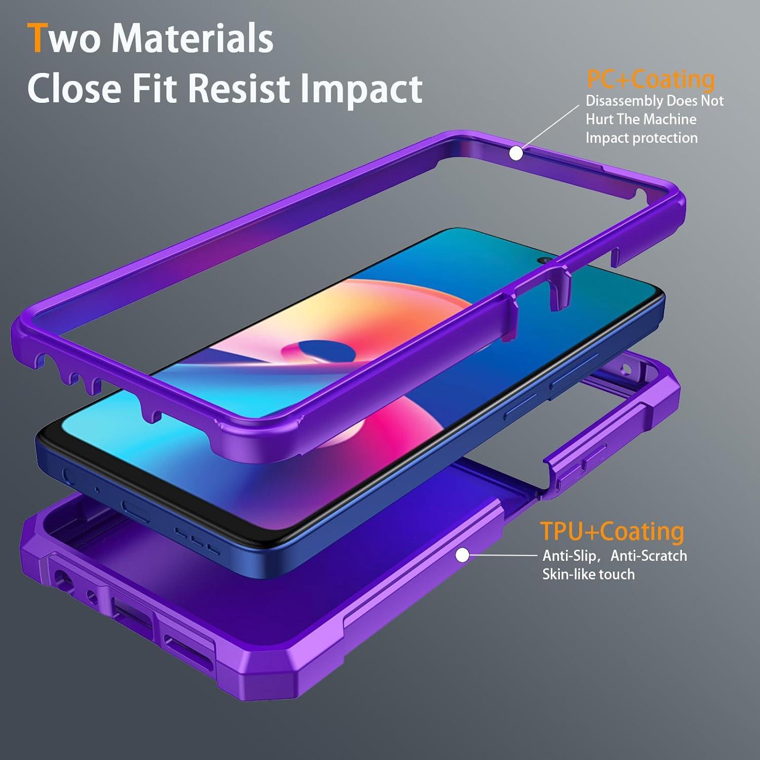 Funda protectora TCL 50 XE 5G con vidrio templado púrpura