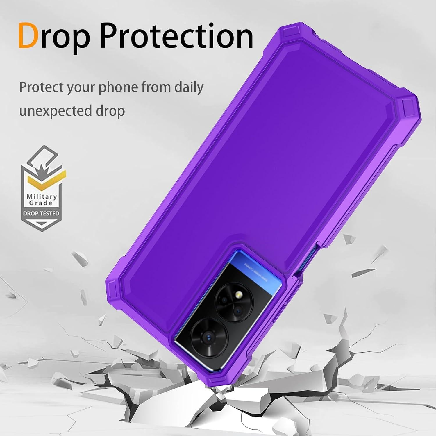 Funda protectora TCL 50 XE 5G con vidrio templado púrpura