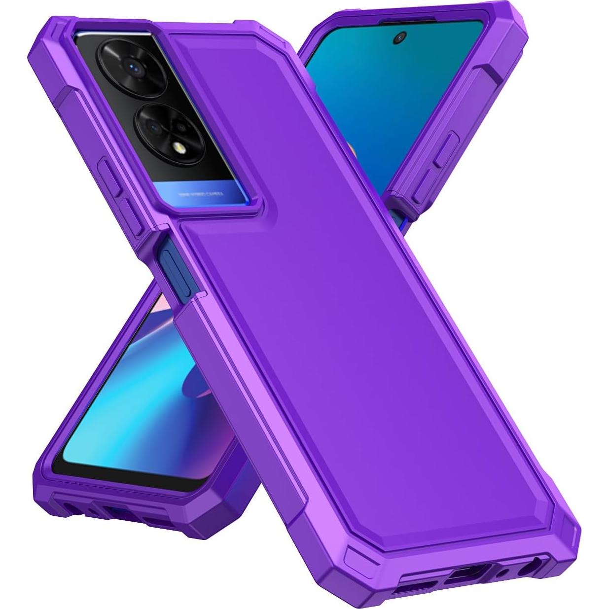 Funda protectora TCL 50 XE 5G con vidrio templado púrpura