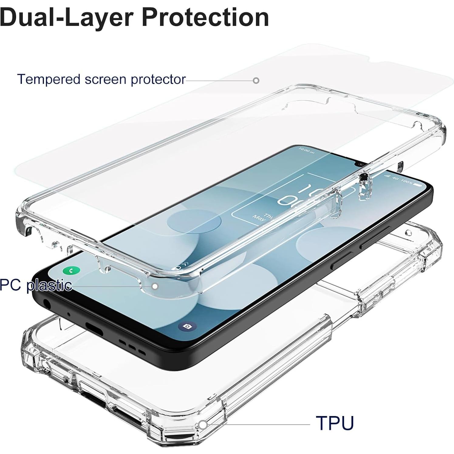 Funda Ailiber Doble Capa para TCL 40T T608DL y Jitterbug Smart 4