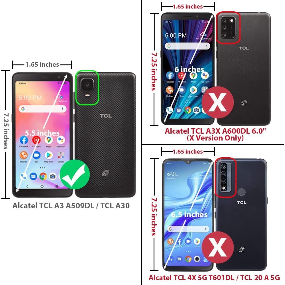 Funda TJS para Alcatel TCL A3 A509DL y TCL A30 Azul