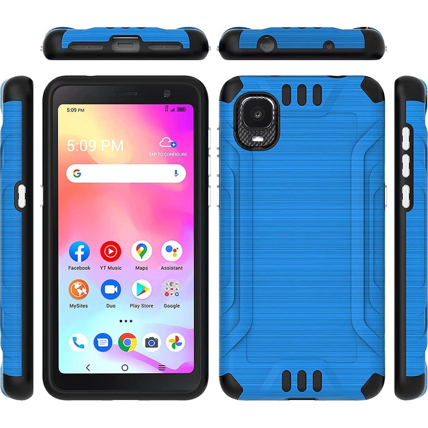 Funda TJS para Alcatel TCL A3 A509DL y TCL A30 Azul