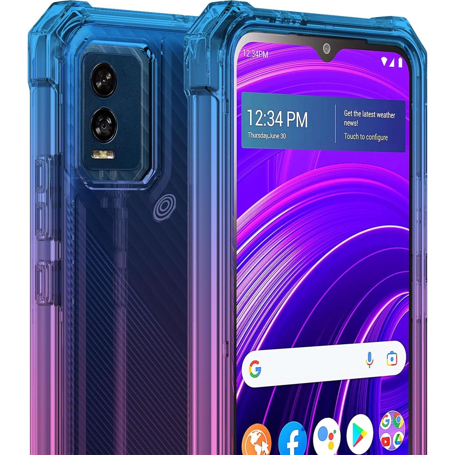 Funda Ailiber para BLU View Speed 5G - Doble Capa Azul Rosa