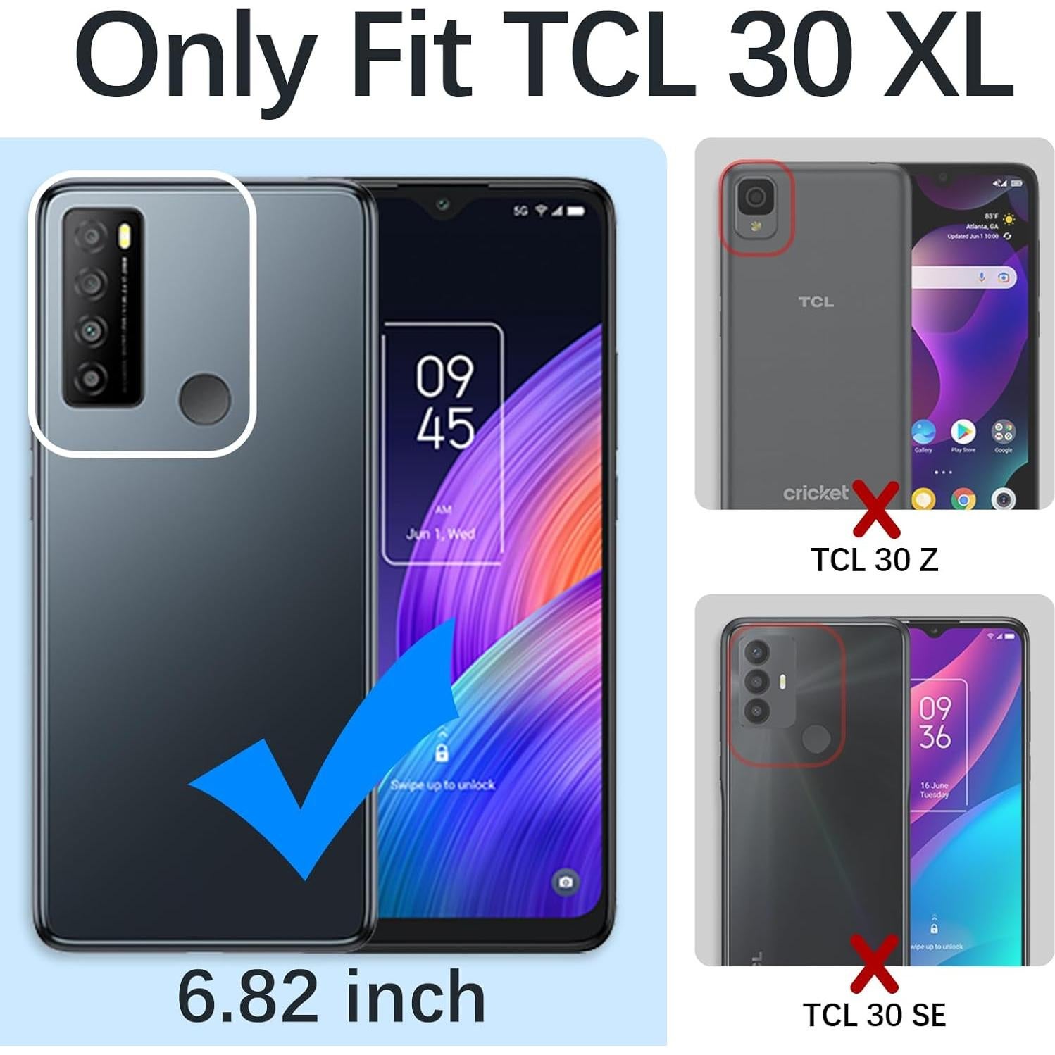 Funda KuDiNi para TCL 30 XL Oro Rosa con Soporte y Brillo