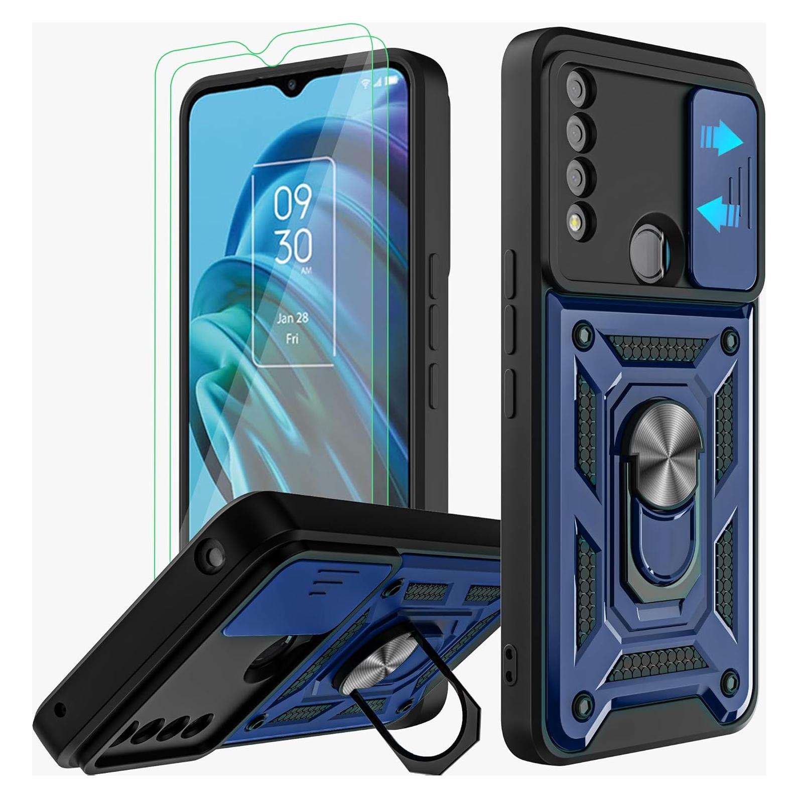 Funda AKINIK para TCL 30 XE 5G con Soporte y 2 Protectores HD