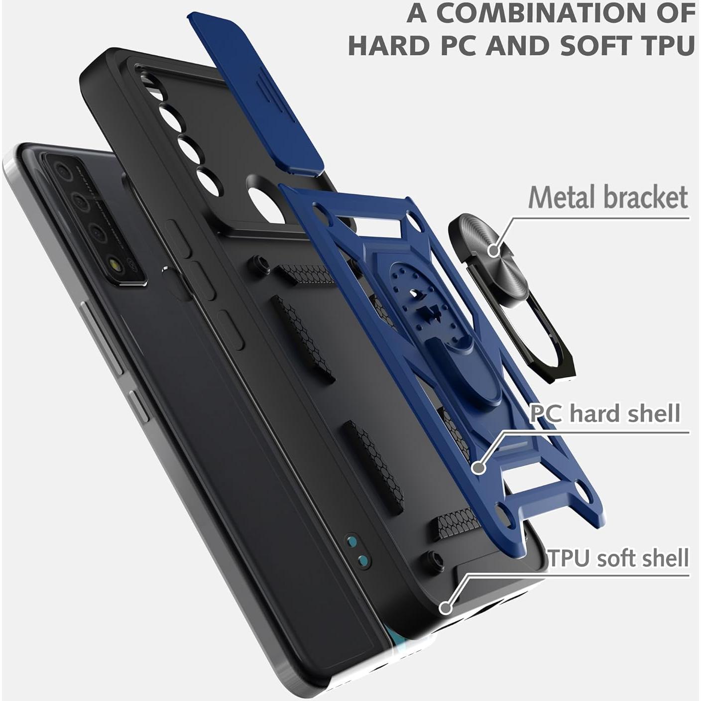 Funda AKINIK para TCL 30 XE 5G con Soporte y 2 Protectores HD