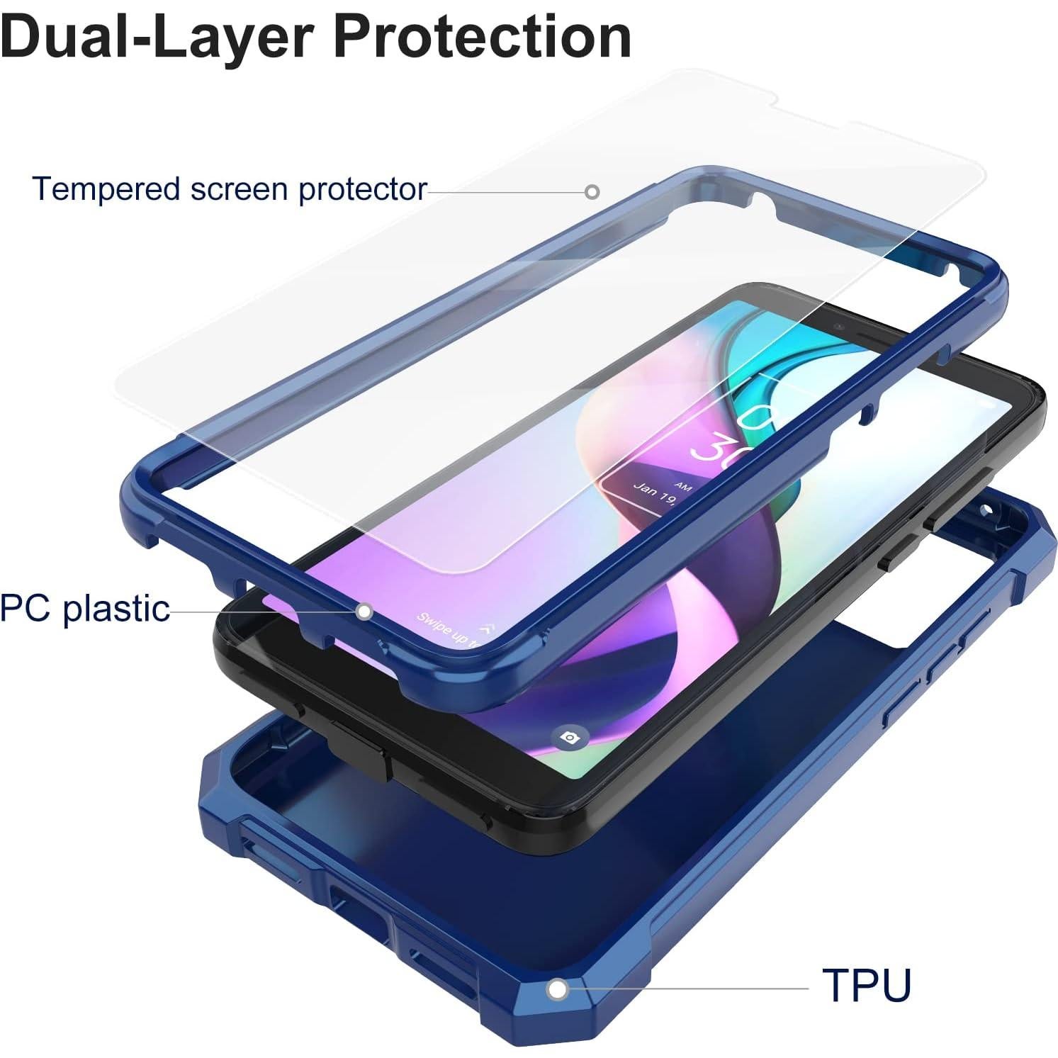 Funda Protectora Ailiber para TCL ION X/V - Doble Capa Azul