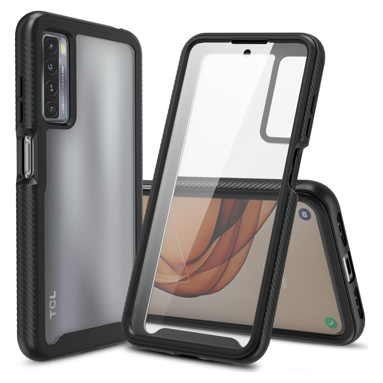 Funda de teléfono Cbus para TCL 20s con protector pantalla negro