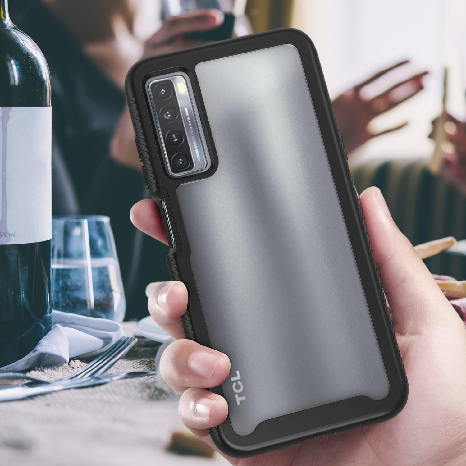 Funda de teléfono Cbus para TCL 20s con protector pantalla negro