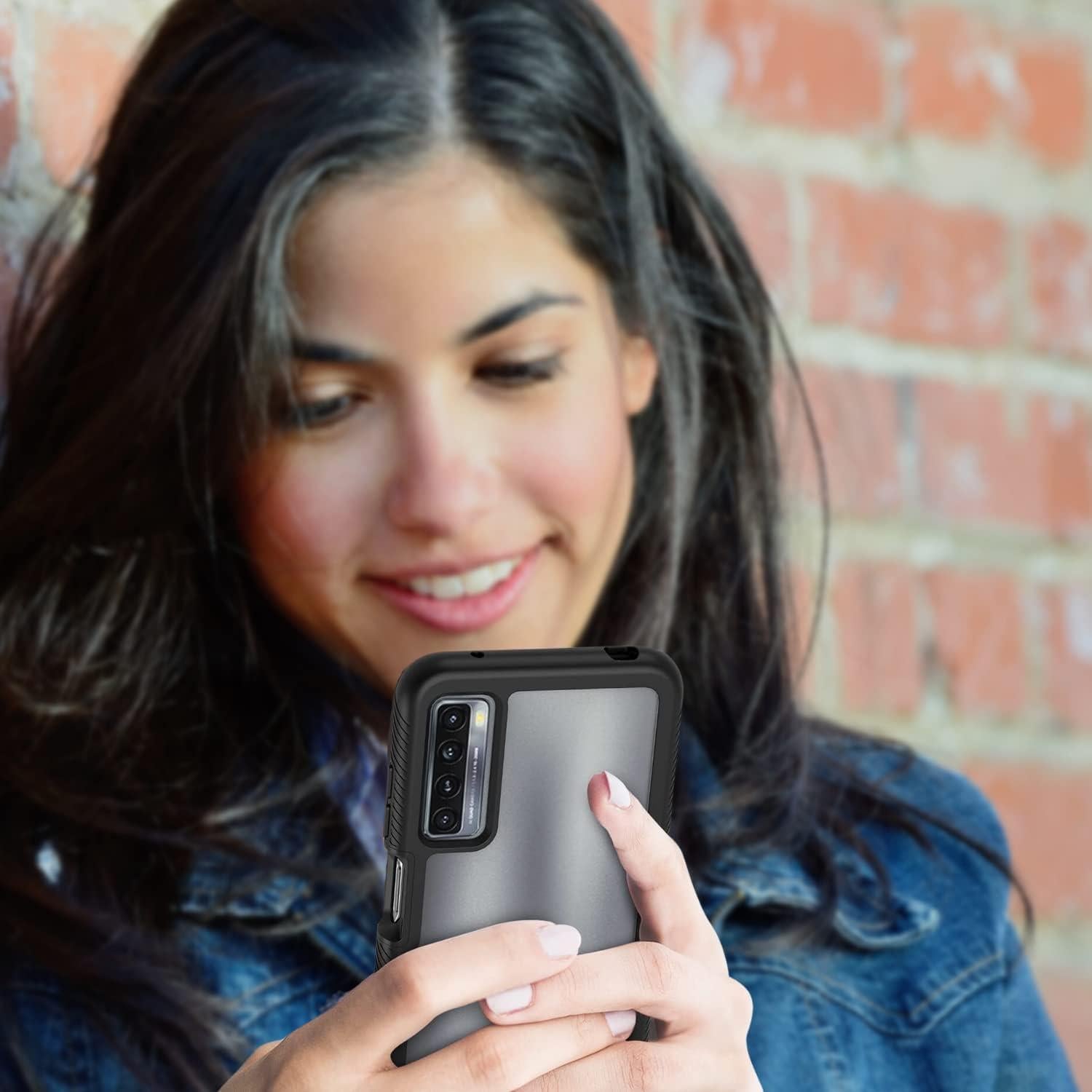 Funda de teléfono Cbus para TCL 20s con protector pantalla negro