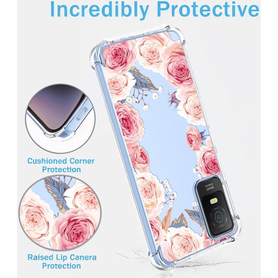 Funda TPU Floral Rosa para TCL 403 - Protección Antigolpes