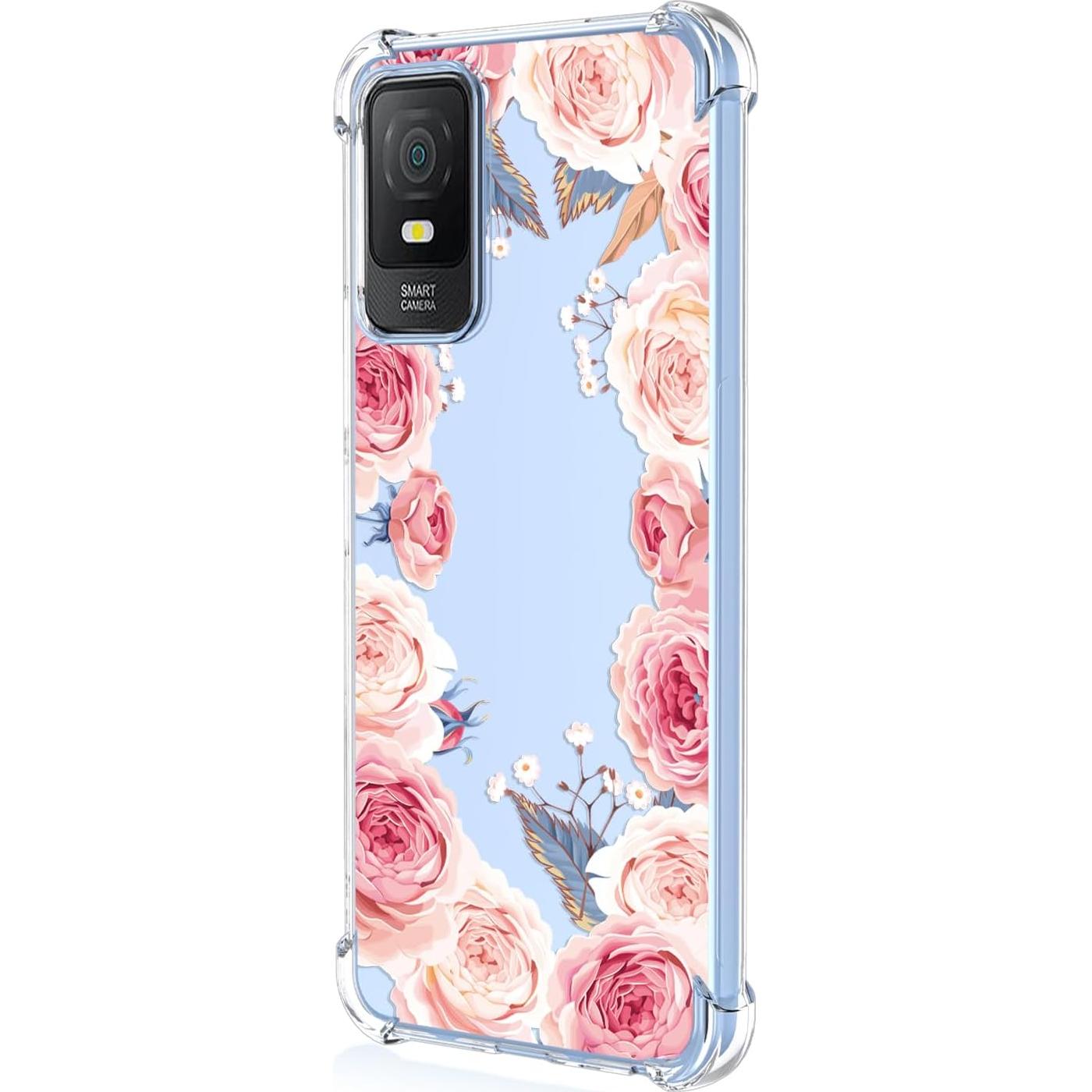 Funda TPU Floral Rosa para TCL 403 - Protección Antigolpes