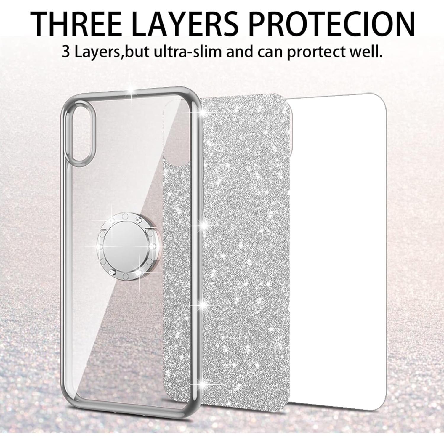 Funda TCL 20 XE Plata con Soporte y Cordón - TPU Brillante