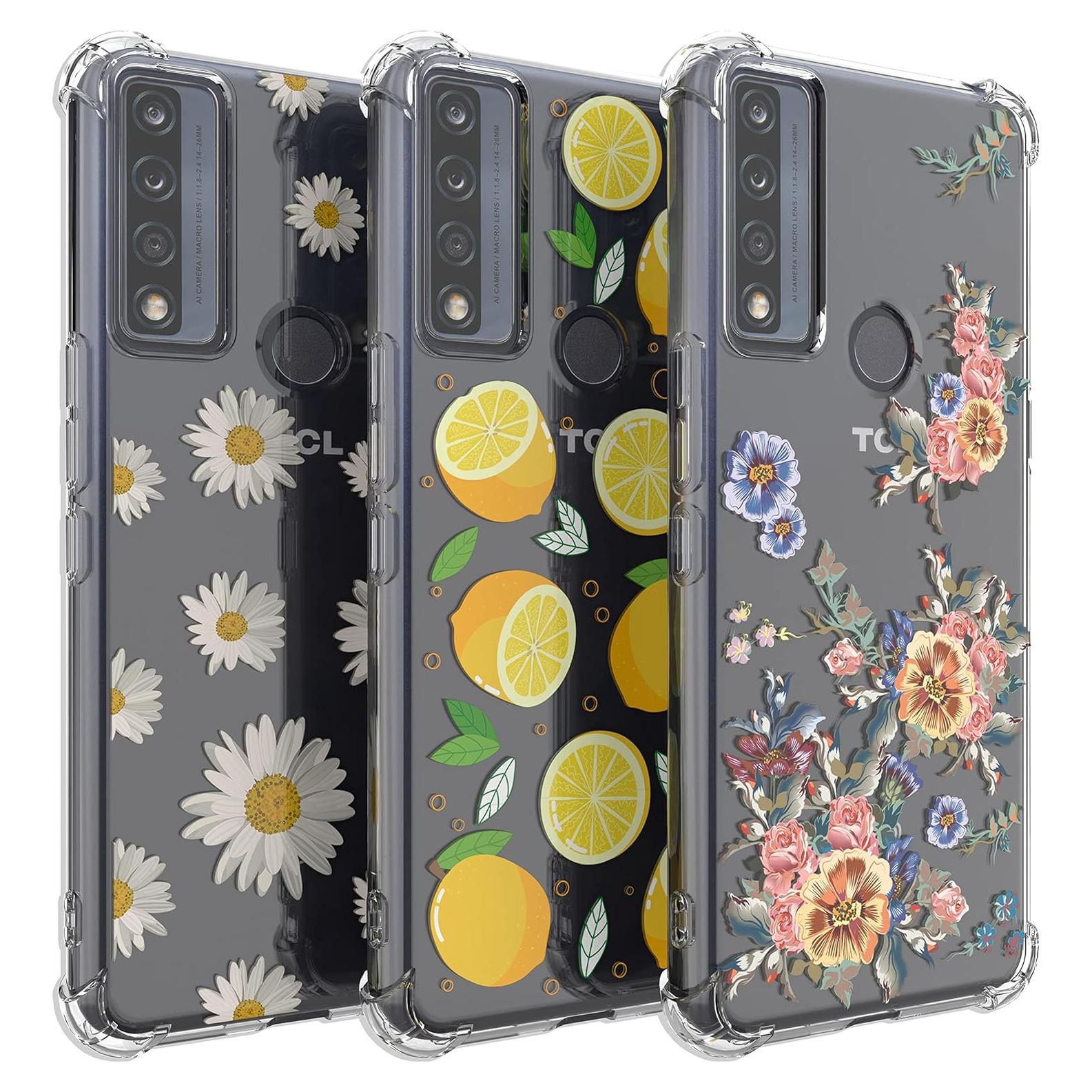 Funda de silicona transparente Romozi para Alcatel TCL 4X 5G - 3 unidades