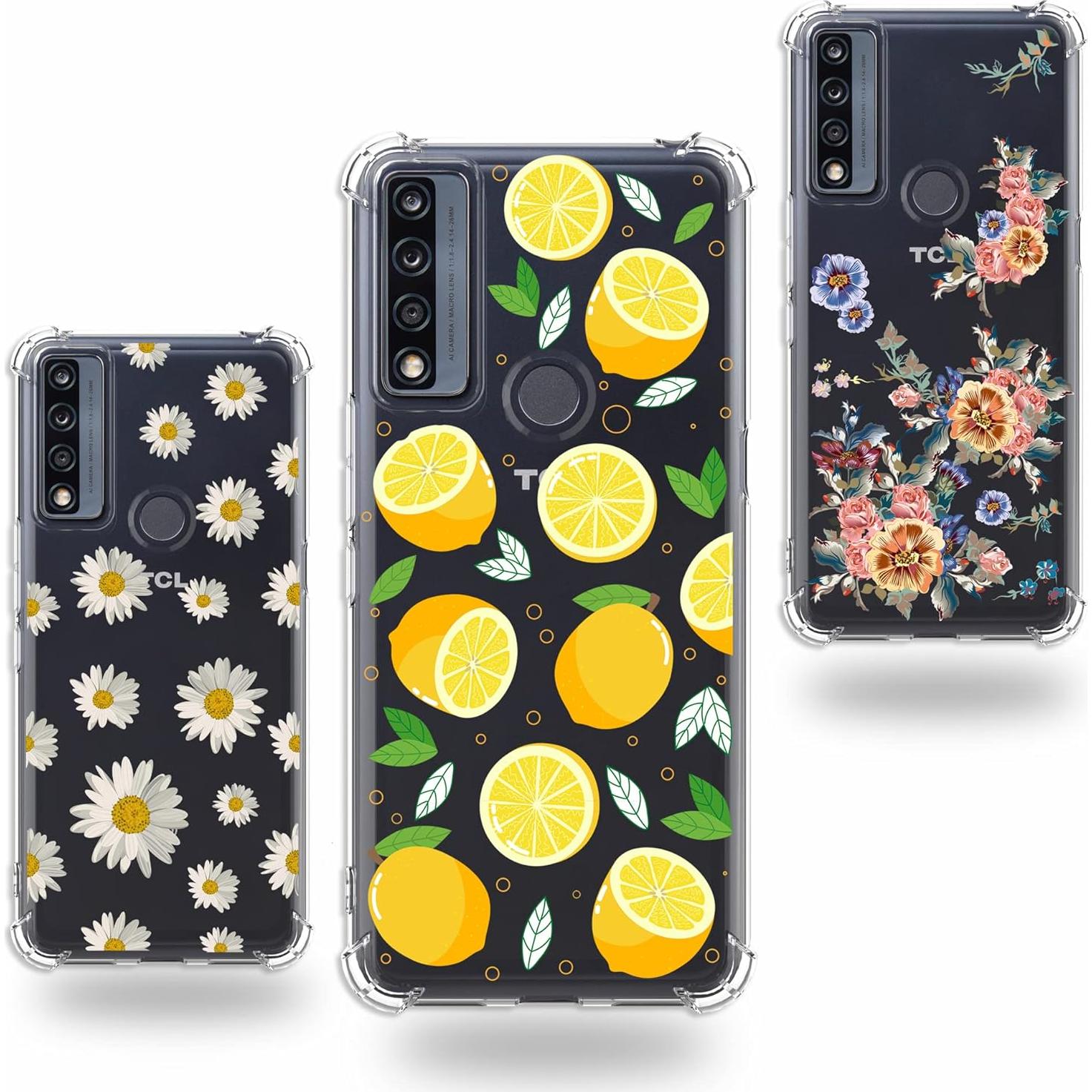 Funda de silicona transparente Romozi para Alcatel TCL 4X 5G - 3 unidades