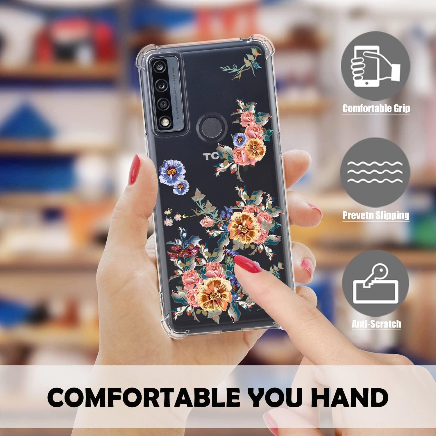 Funda de silicona transparente Romozi para Alcatel TCL 4X 5G - 3 unidades