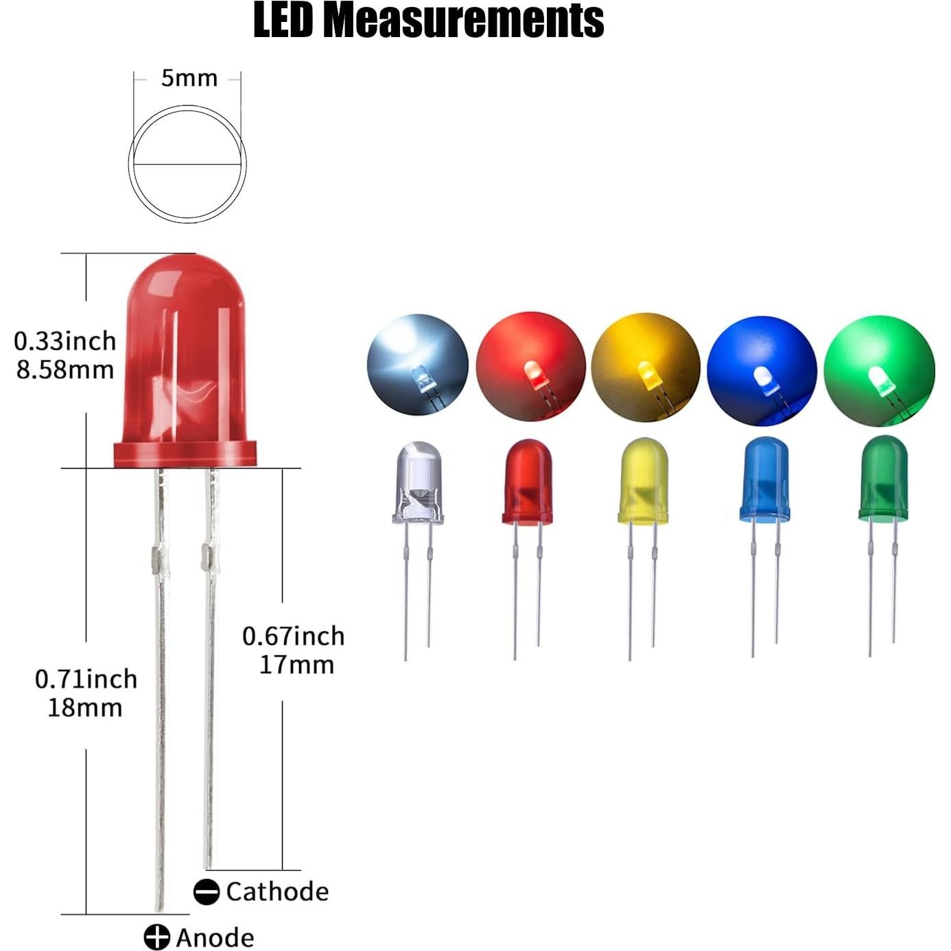 Kit de 50 Diodos LED Coloridos 5mm California JOS