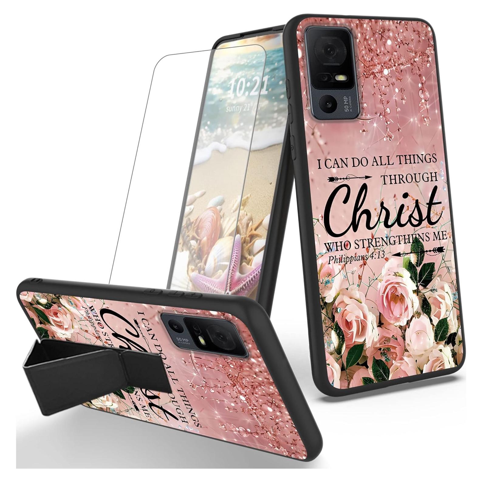Funda Brillante Cristiano RYUITHDJP para TCL 40XL con Soporte