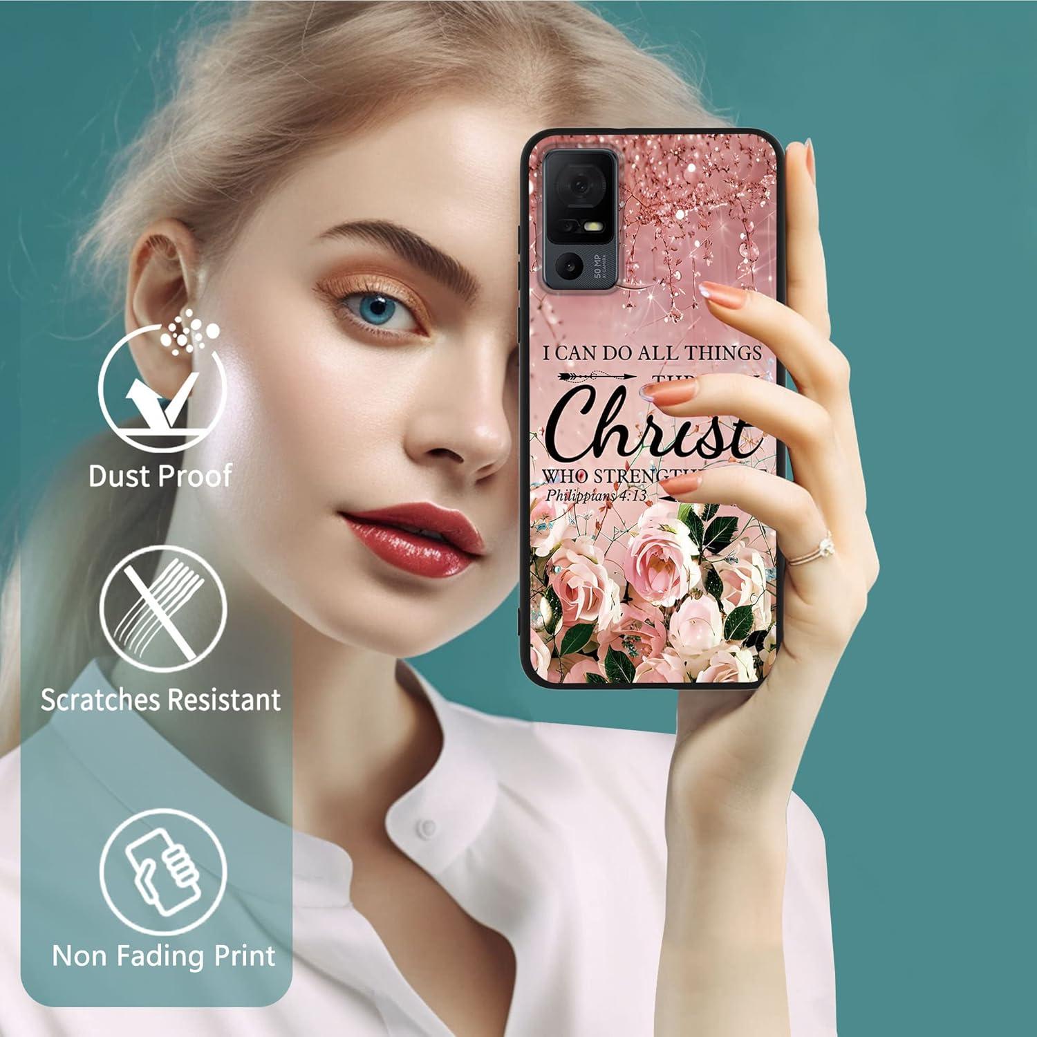 Funda Brillante Cristiano RYUITHDJP para TCL 40XL con Soporte