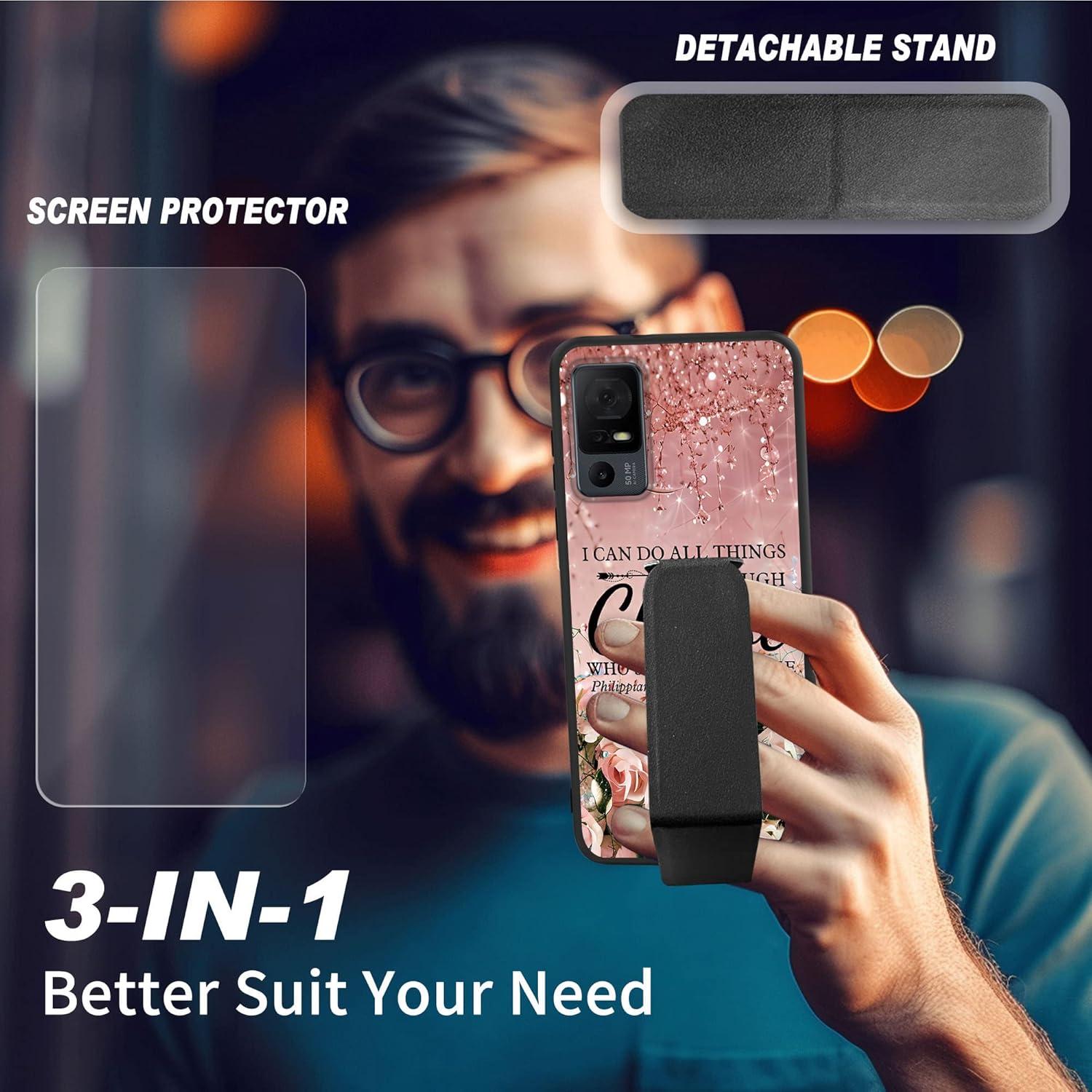 Funda Brillante Cristiano RYUITHDJP para TCL 40XL con Soporte