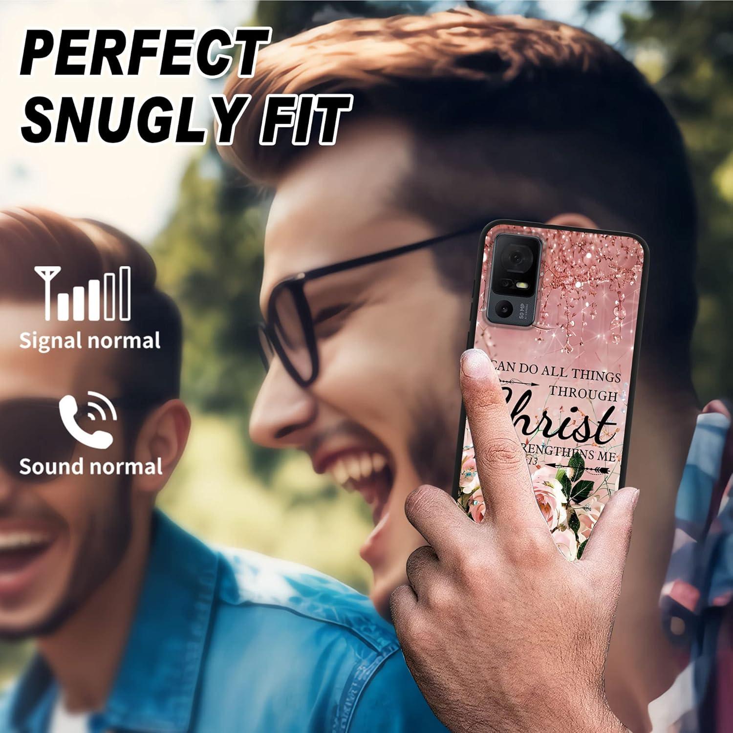 Funda Brillante Cristiano RYUITHDJP para TCL 40XL con Soporte