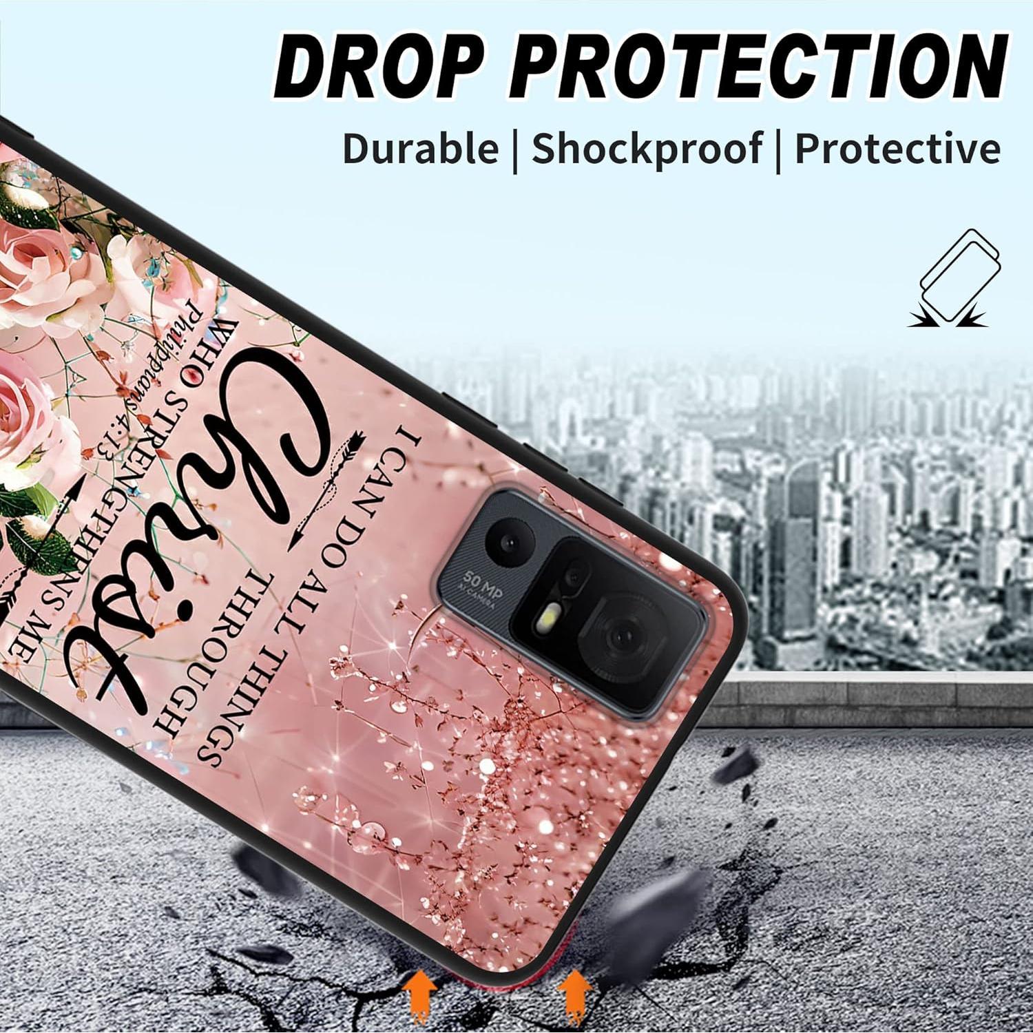 Funda Brillante Cristiano RYUITHDJP para TCL 40XL con Soporte