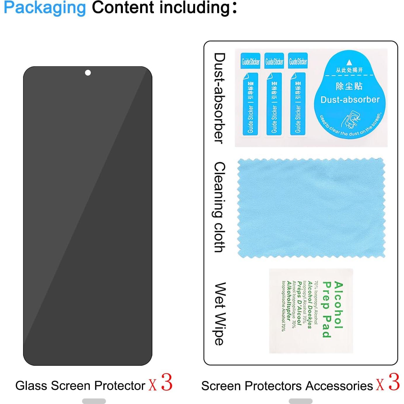 Paquete de 3 Protectores de Pantalla Privados Lokyoo para TCL Stylus 5G