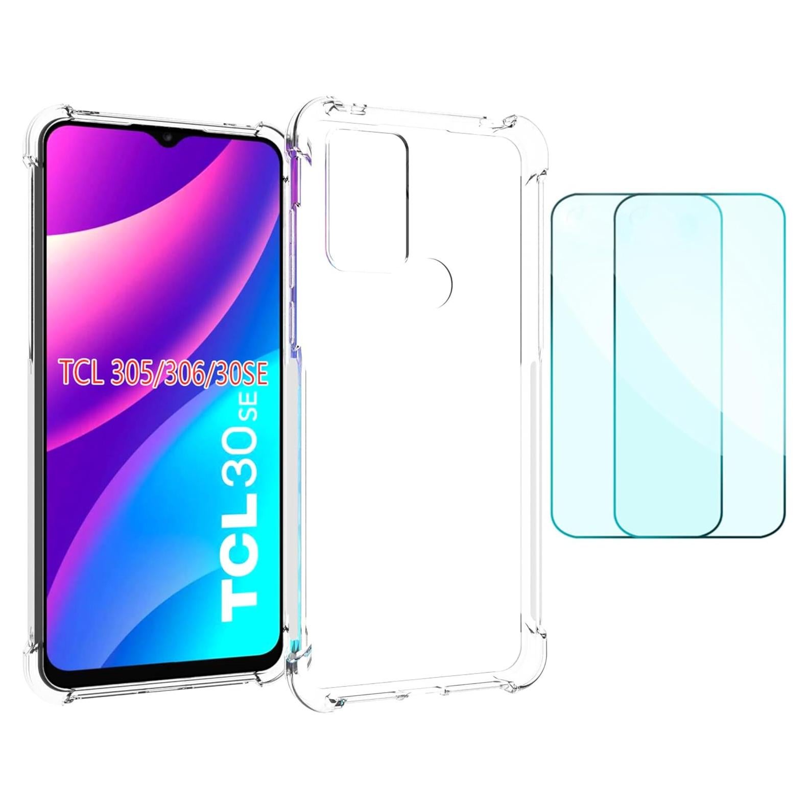 Funda TPU Transparente para TCL 30SE con 2 Protectores