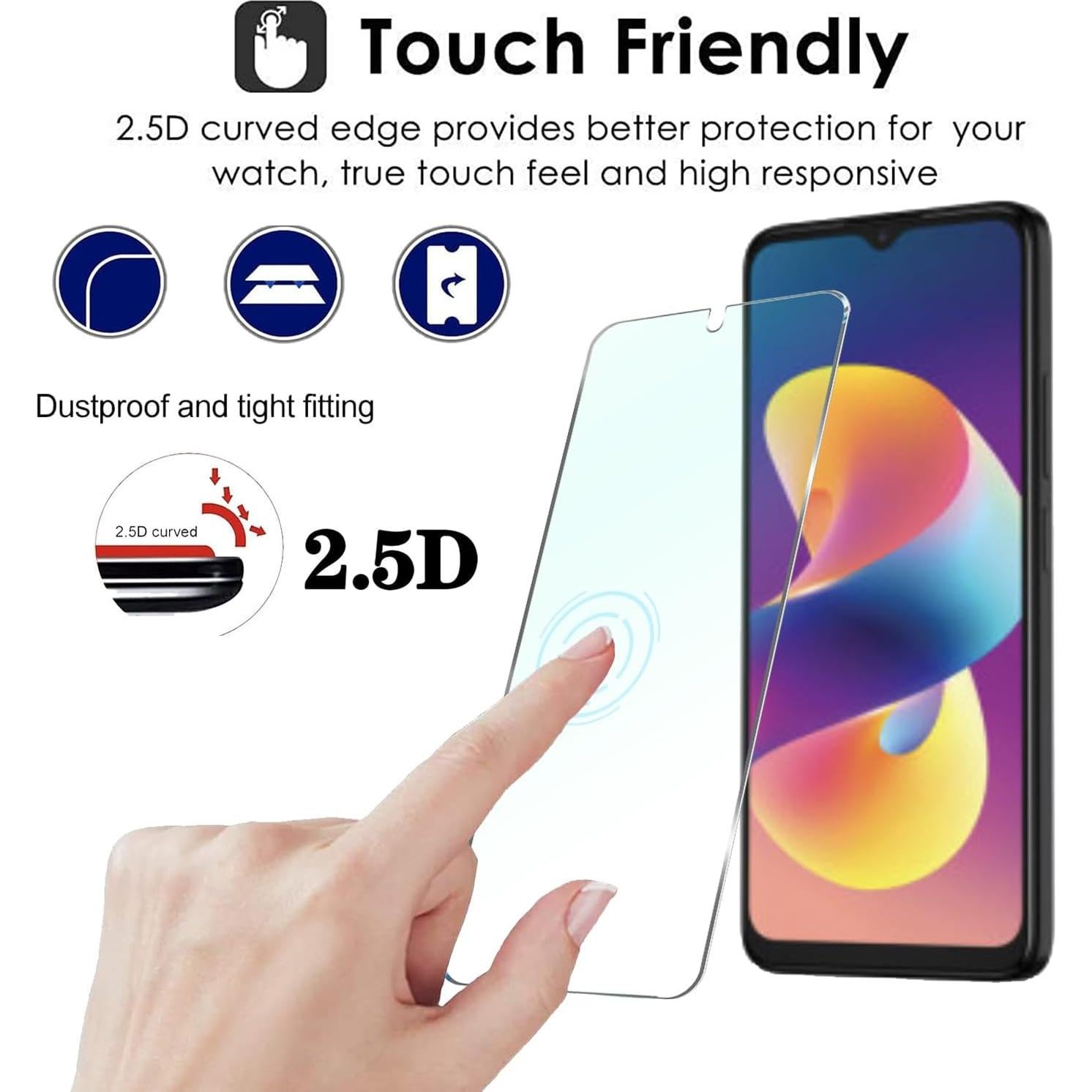 Protector de Pantalla Vidrio Templado Tuxiwei para TCL K32 5G - 2 Unidades