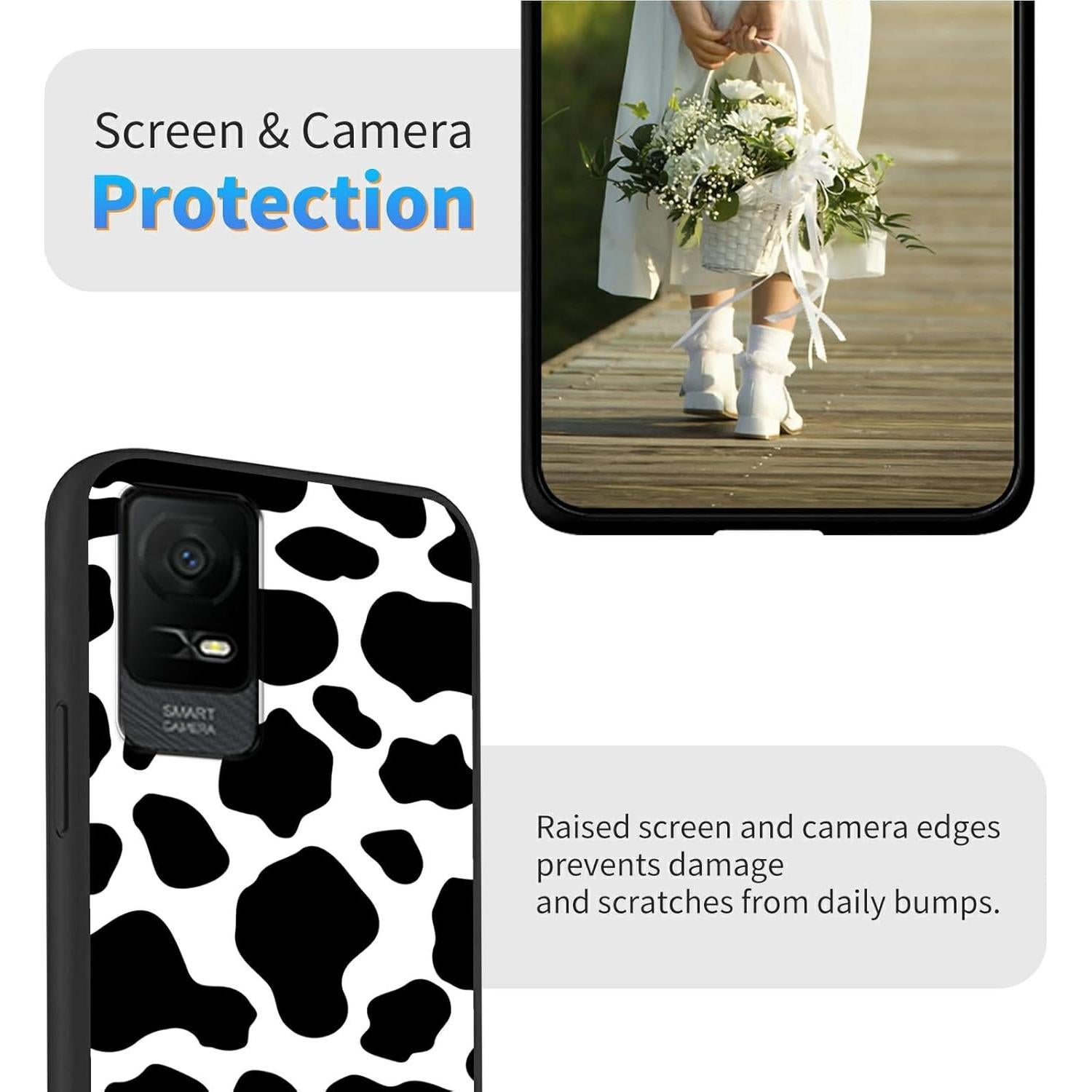 Funda TPU suave Dikoer para TCL Ion X/V 6.0" estampado vaca