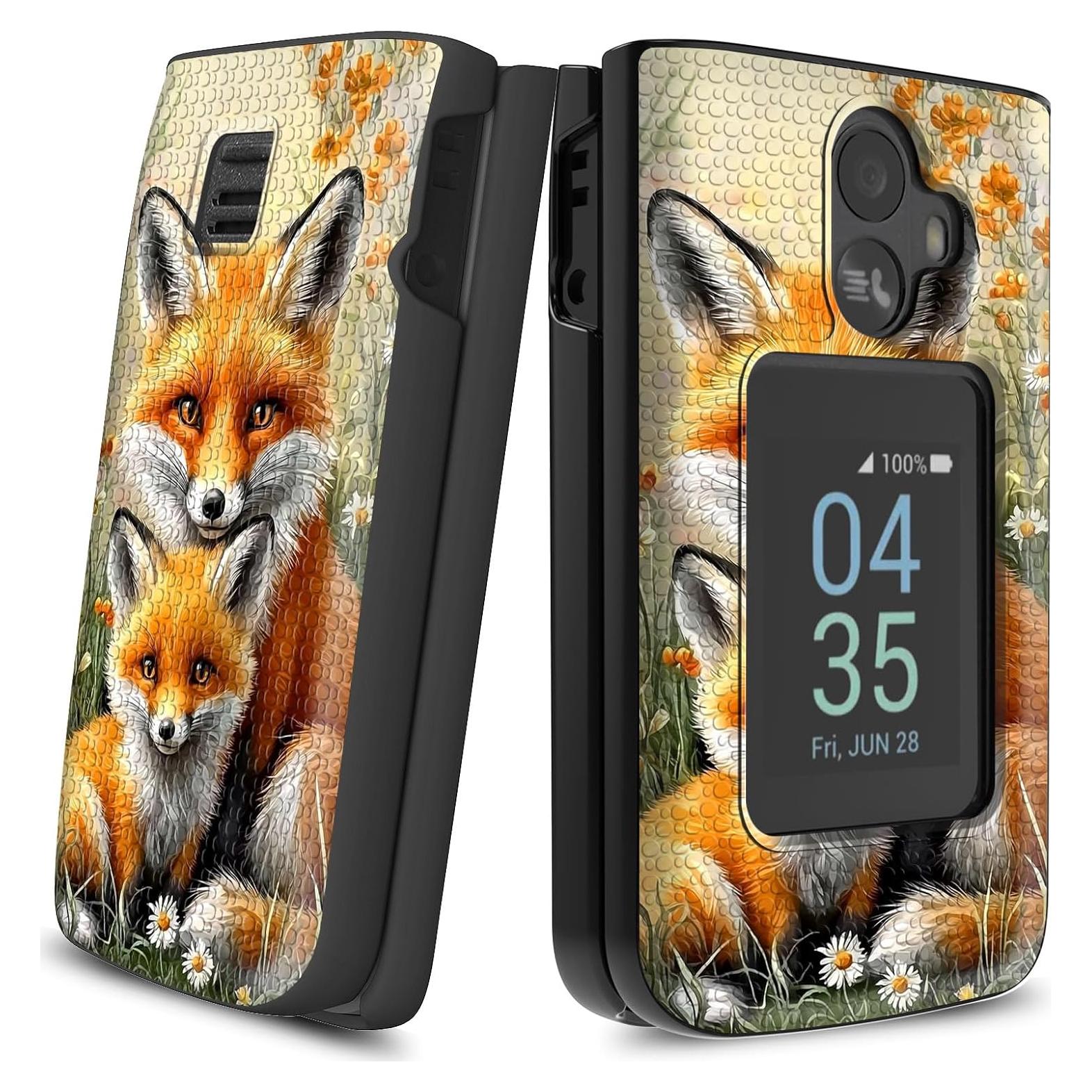 Funda Doble Capa Qindaiwen para TCL Flip 3 T435 2024 - Zorros Lindos