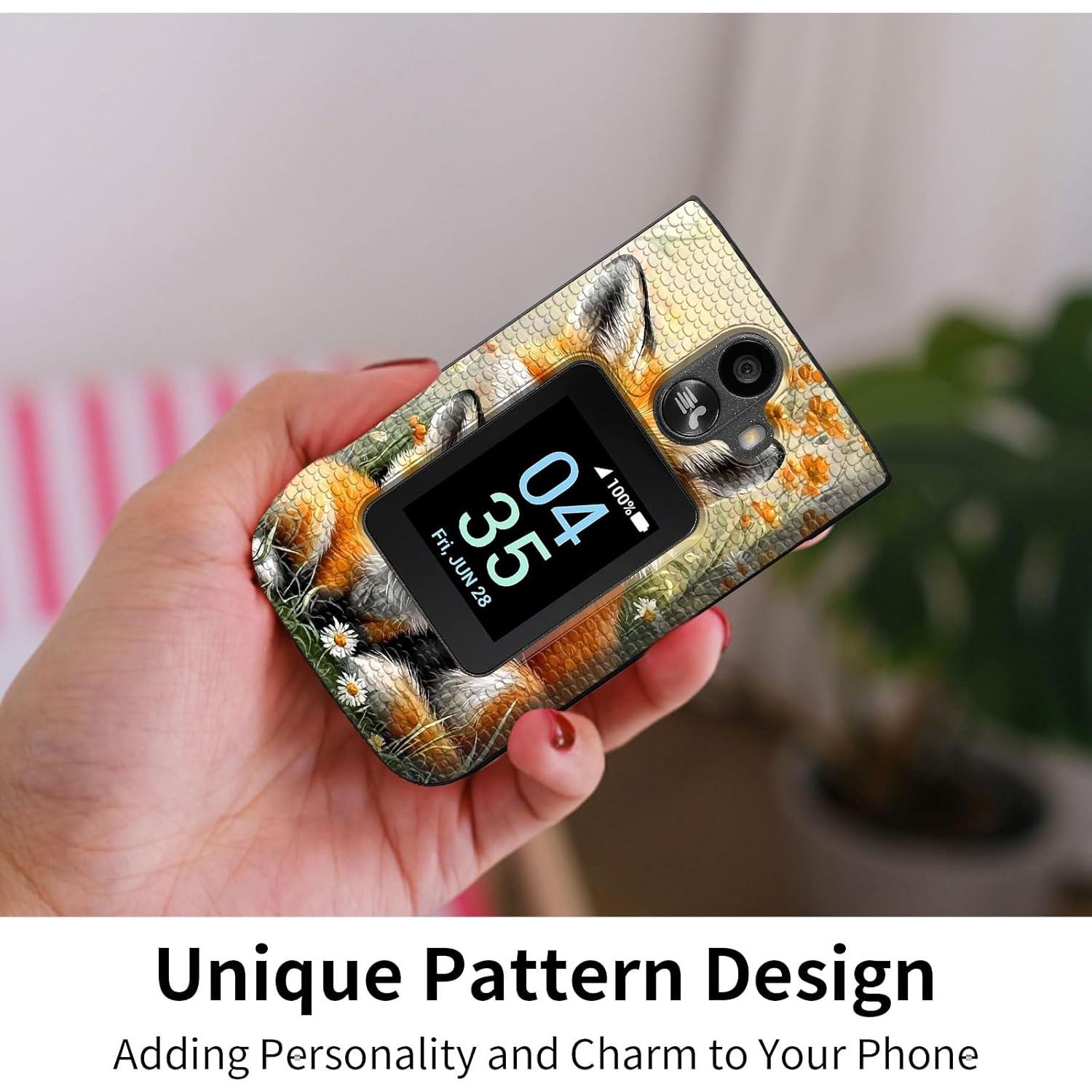 Funda Doble Capa Qindaiwen para TCL Flip 3 T435 2024 - Zorros Lindos