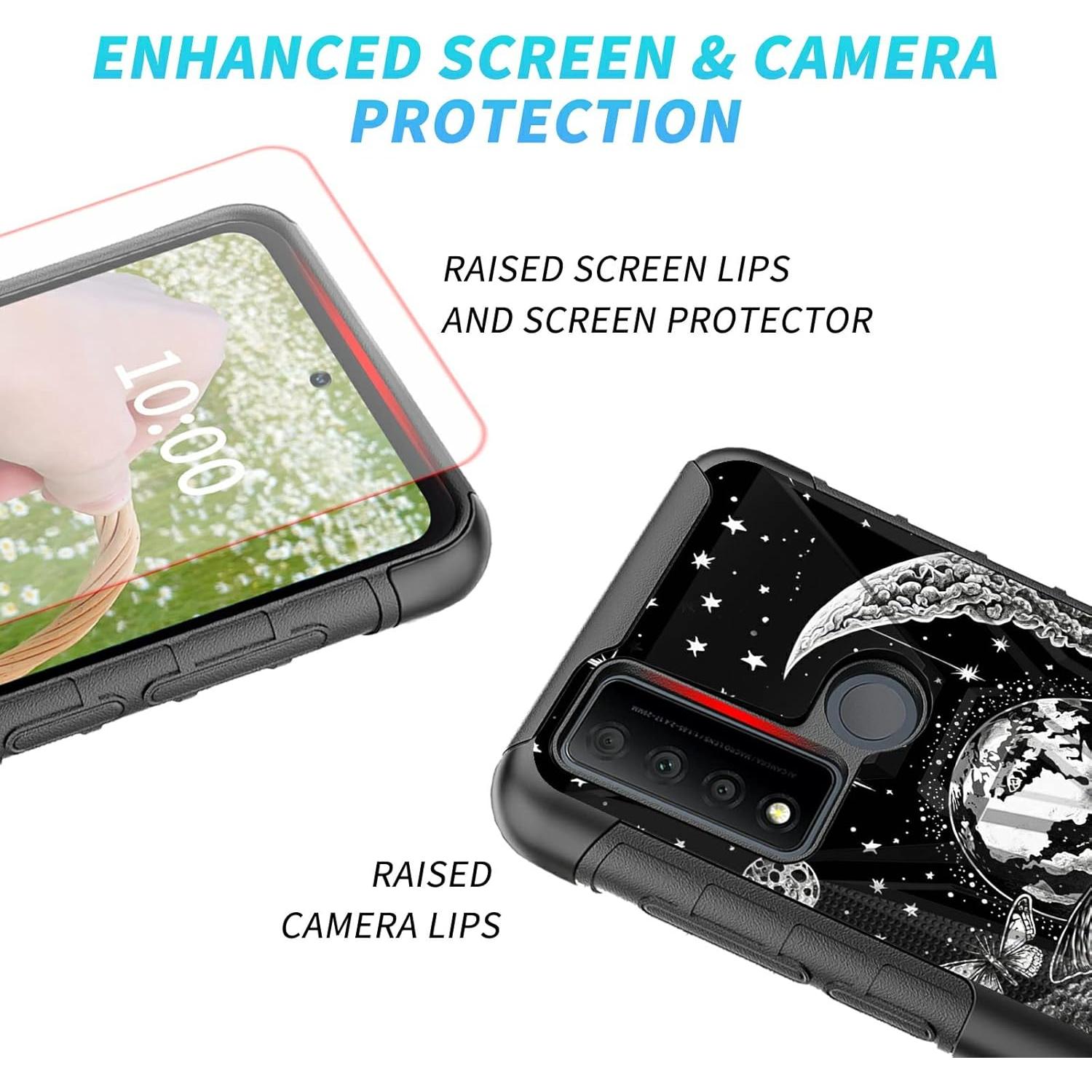 Funda Doble Capa Dikoer para TCL 30 V 5G con Protector