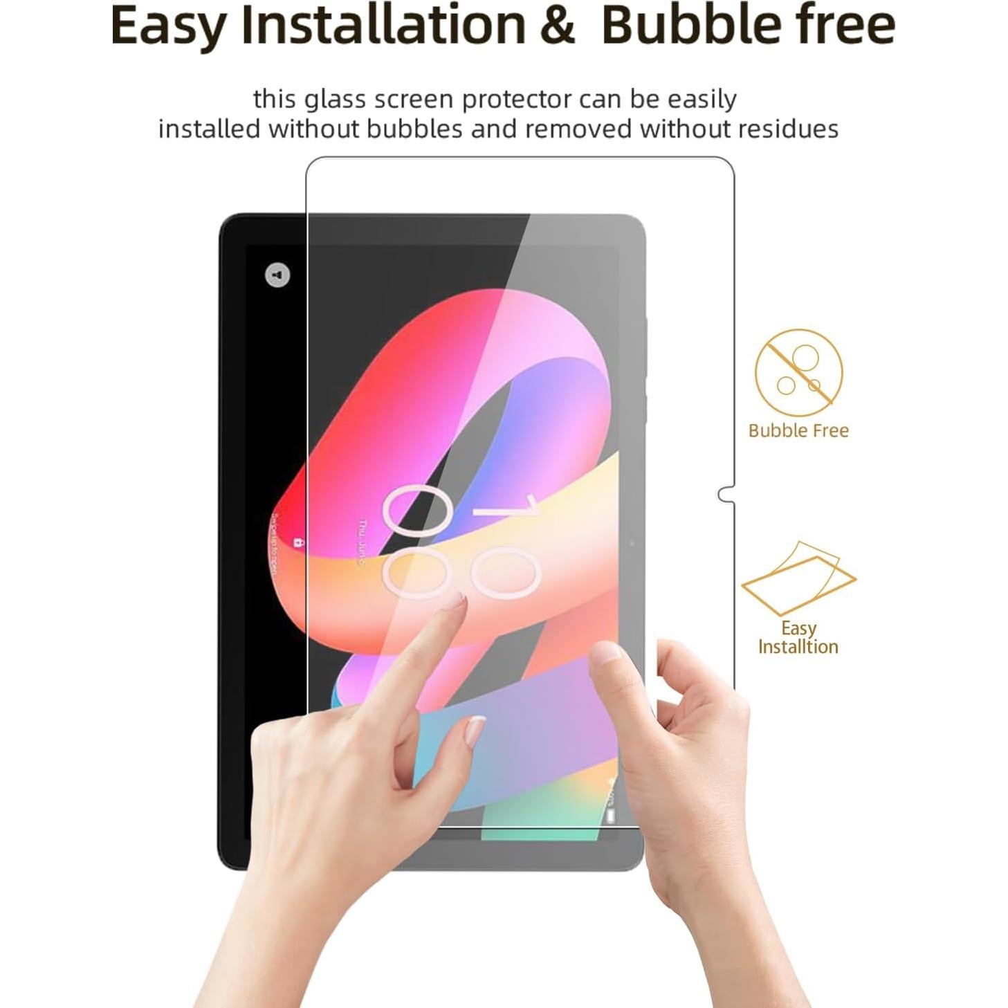 Protector de Pantalla WUNIAK para TCL TAB 10L Gen 3 10.1" Vidrio Templado 2 Pzas