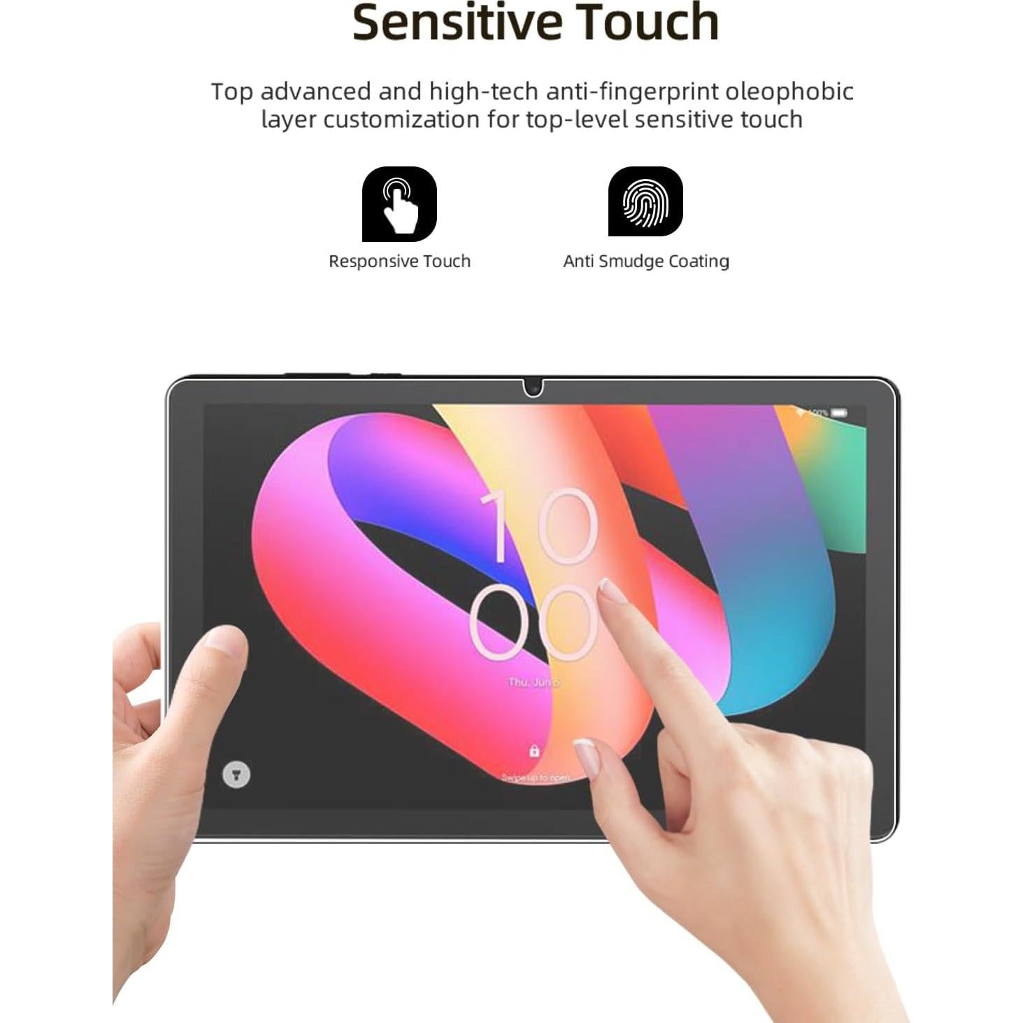 Protector de Pantalla WUNIAK para TCL TAB 10L Gen 3 10.1" Vidrio Templado 2 Pzas