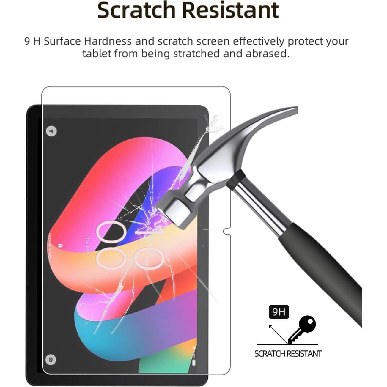 Protector de Pantalla WUNIAK para TCL TAB 10L Gen 3 10.1" Vidrio Templado 2 Pzas