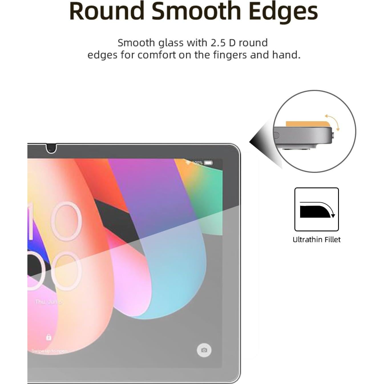 Protector de Pantalla WUNIAK para TCL TAB 10L Gen 3 10.1" Vidrio Templado 2 Pzas