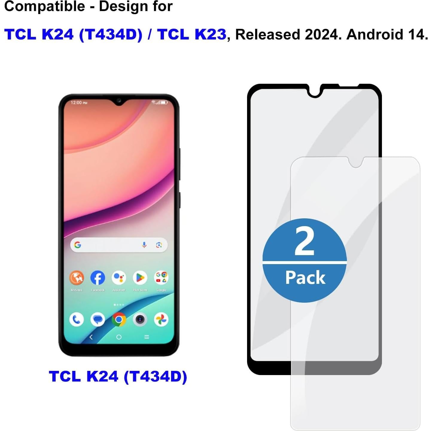 Protector de Pantalla Ailiber para TCL K24/K23 - Vidrio Templado HD