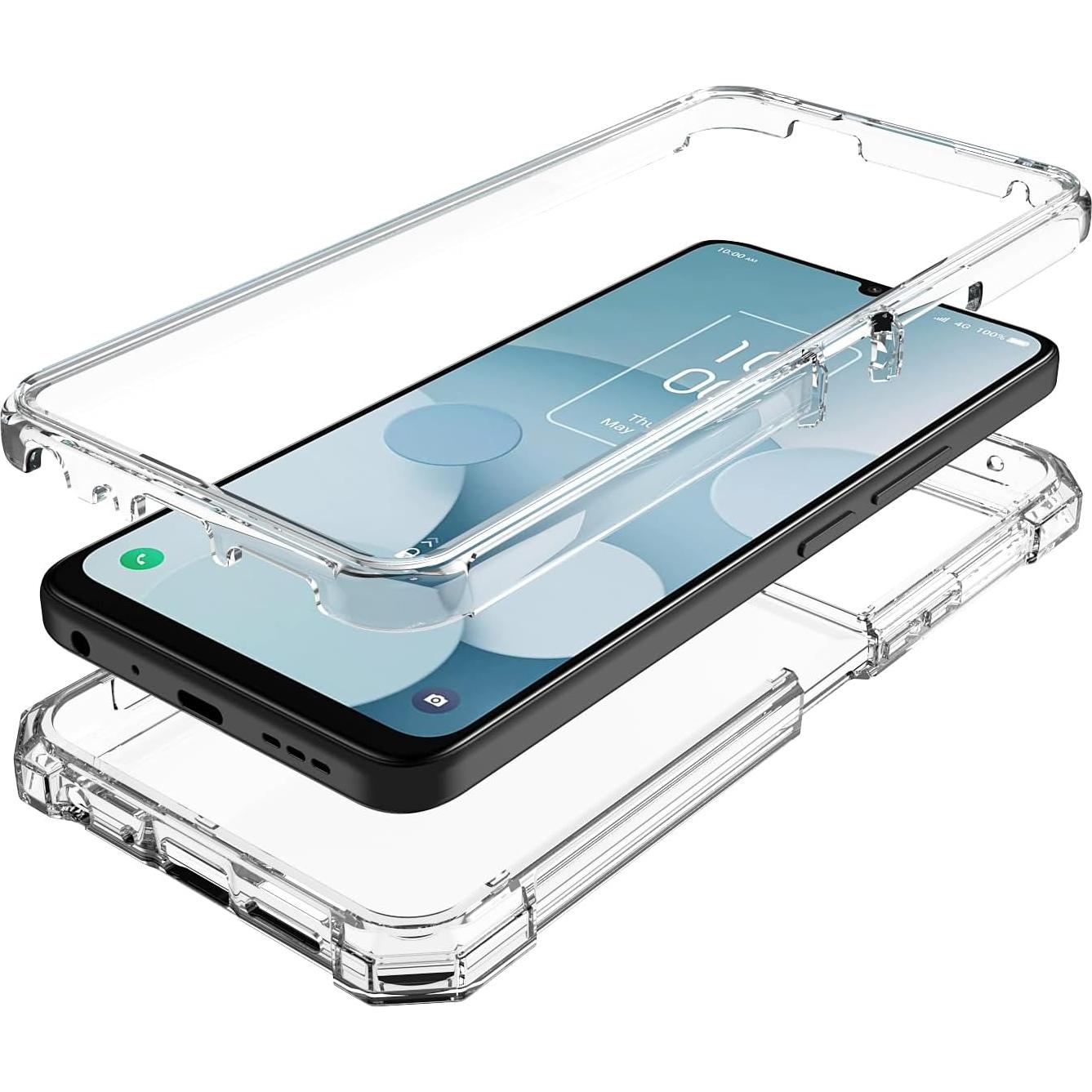 Funda híbrida clara para TCL 40 XL con protector de pantalla