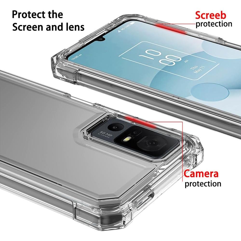 Funda híbrida clara para TCL 40 XL con protector de pantalla