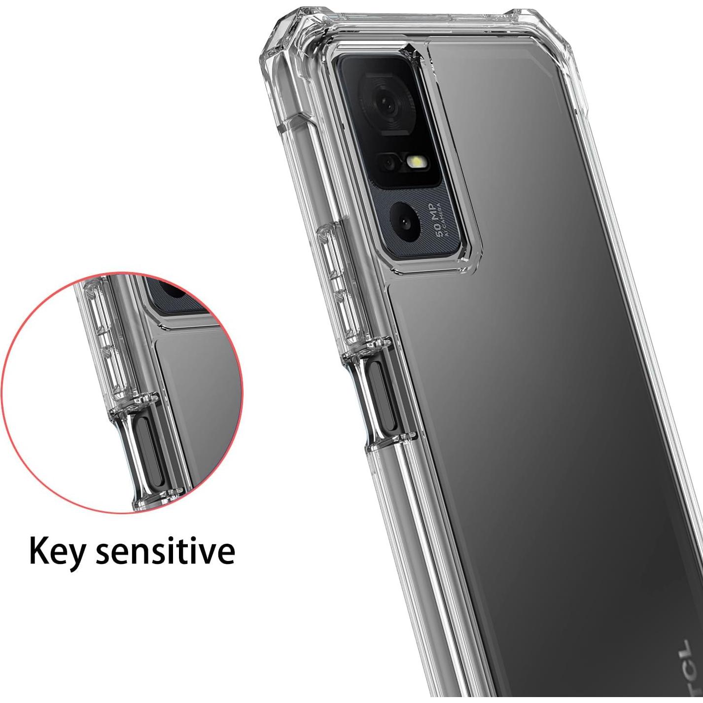 Funda híbrida clara para TCL 40 XL con protector de pantalla