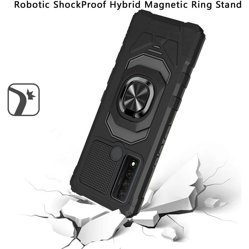 Funda TJS para TCL 30V 5G con Protector de Pantalla y Soporte