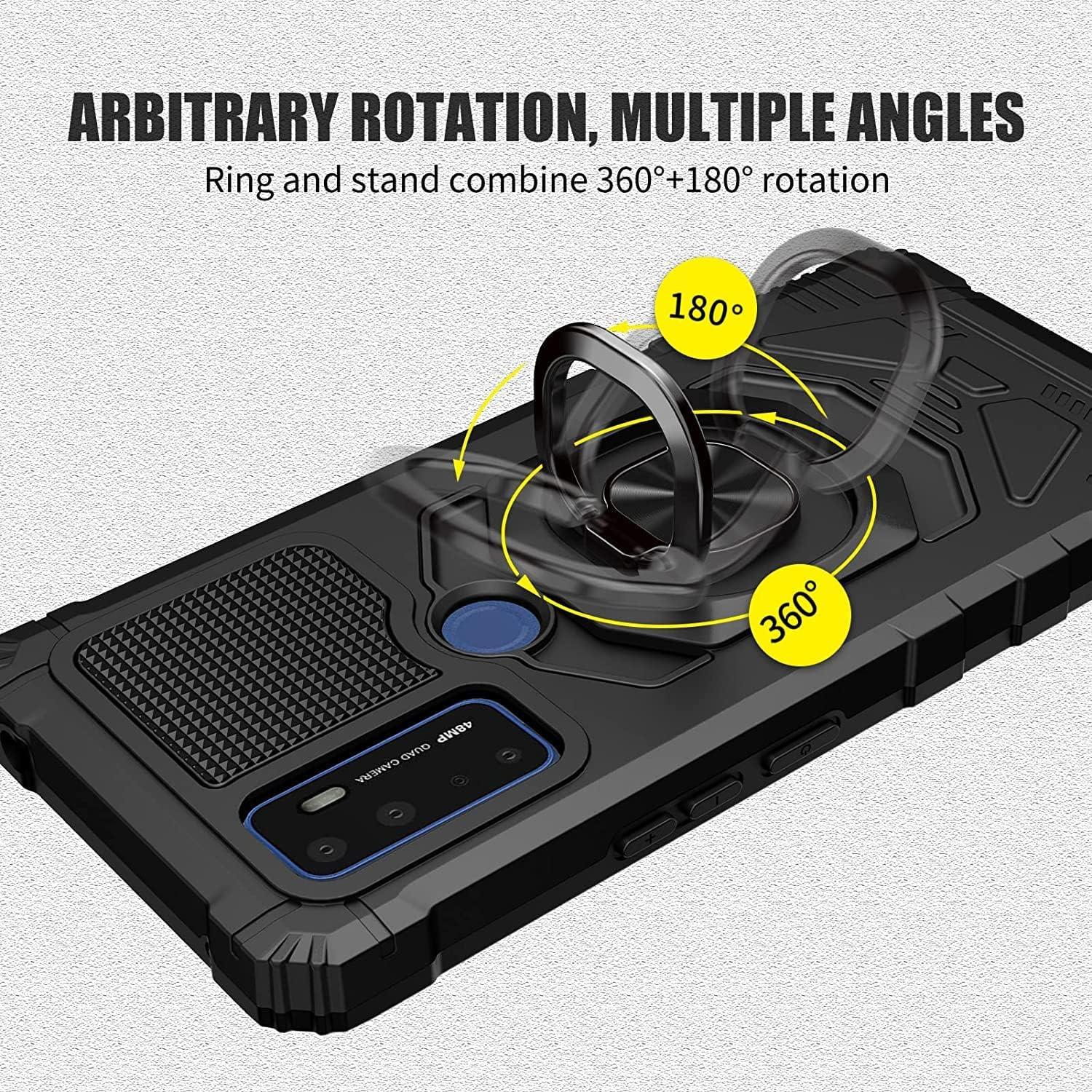 Funda TJS para TCL 30V 5G con Protector de Pantalla y Soporte