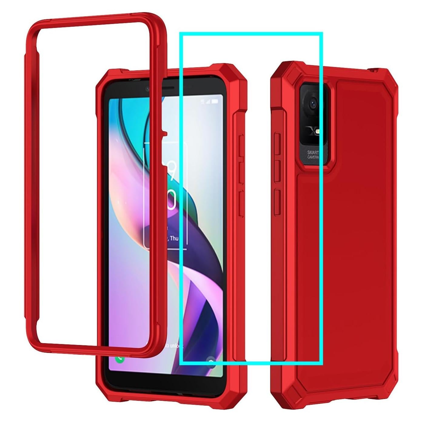 Funda protectora TCL ION X / ION V / TCL 40 Z roja con parachoques