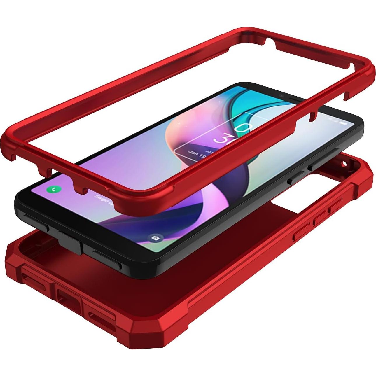 Funda protectora TCL ION X / ION V / TCL 40 Z roja con parachoques