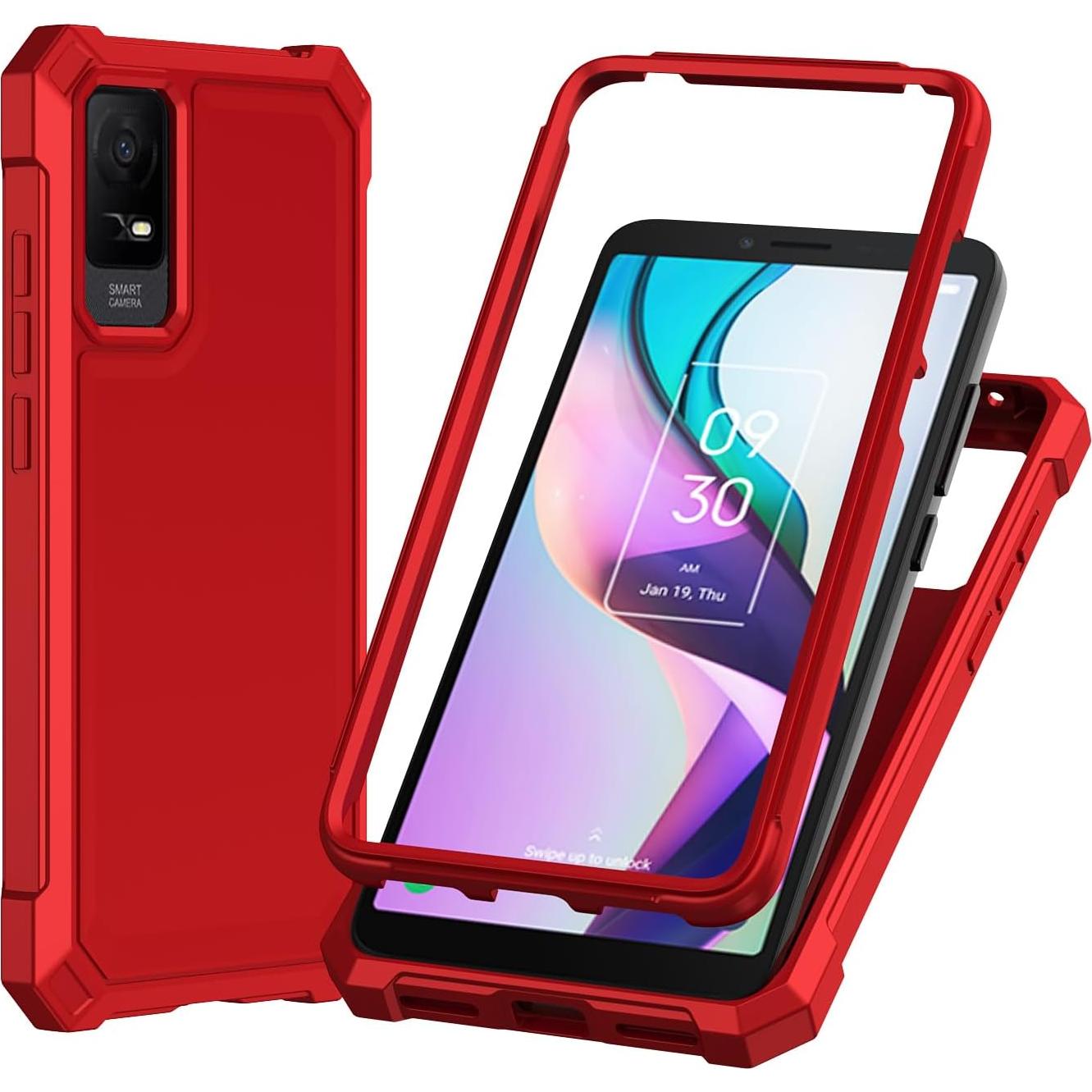 Funda protectora TCL ION X / ION V / TCL 40 Z roja con parachoques