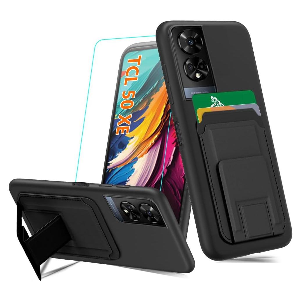 Funda Cartera Antichoque Pusiikeer para TCL 50 XE 5G - Negro