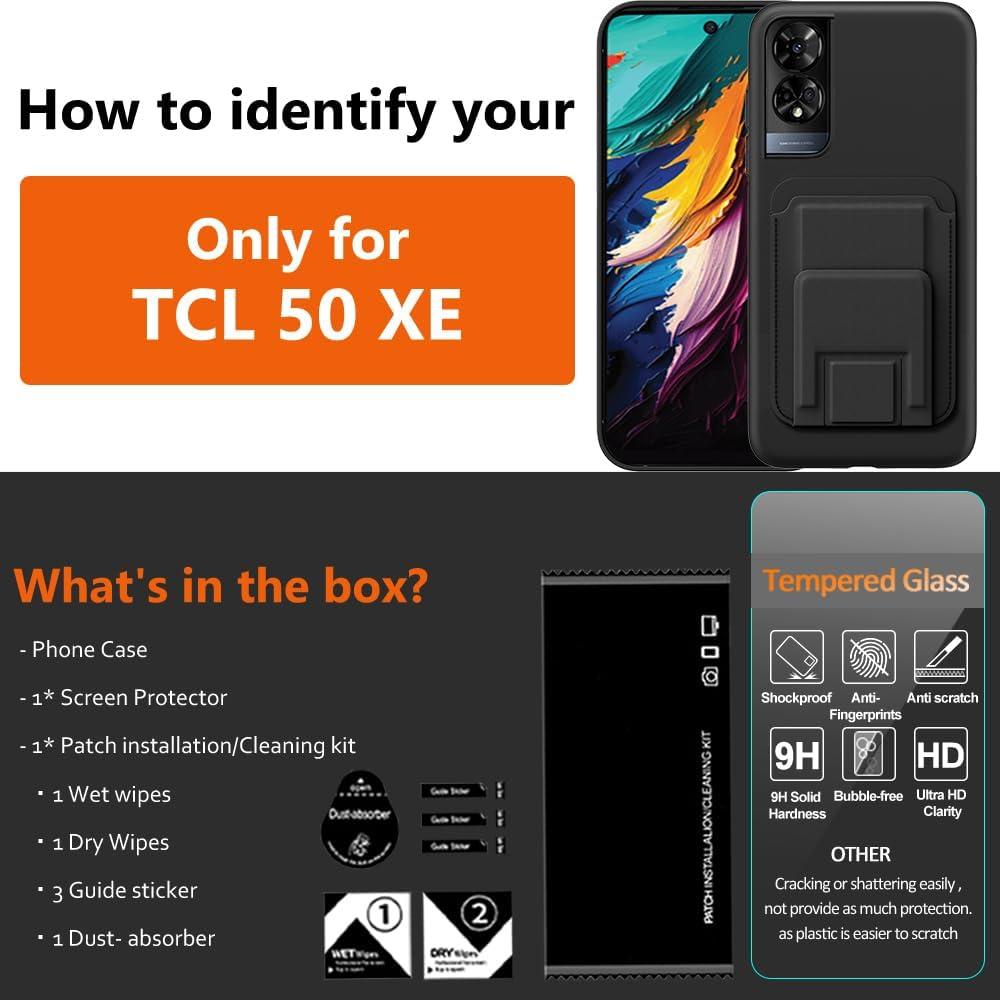 Funda Cartera Antichoque Pusiikeer para TCL 50 XE 5G - Negro