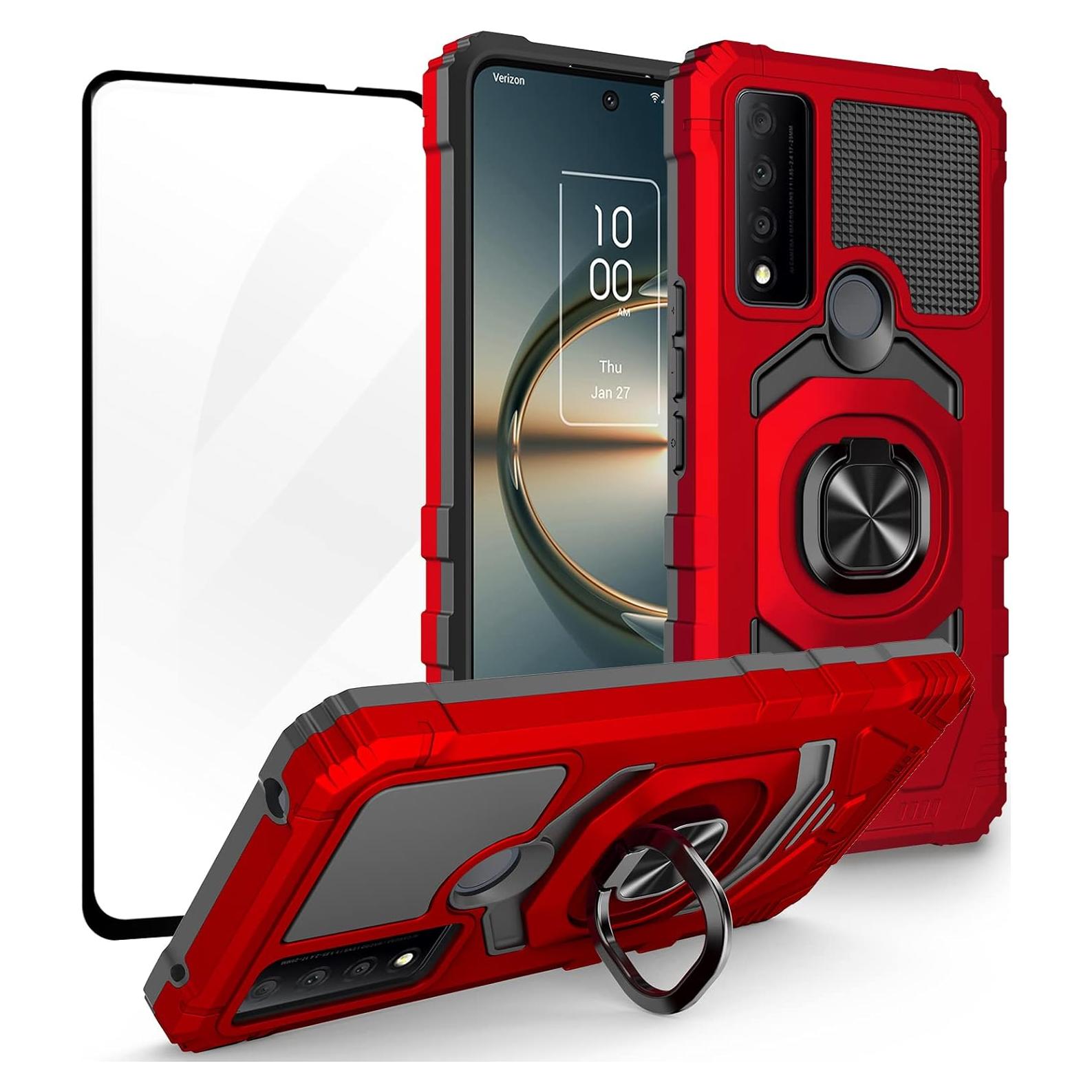 Funda Ailiber para TCL 30V con Protector de Pantalla Rojo